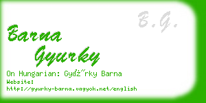 barna gyurky business card
